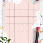 Download Printable Pink Monthly Birthday Calendar PDF