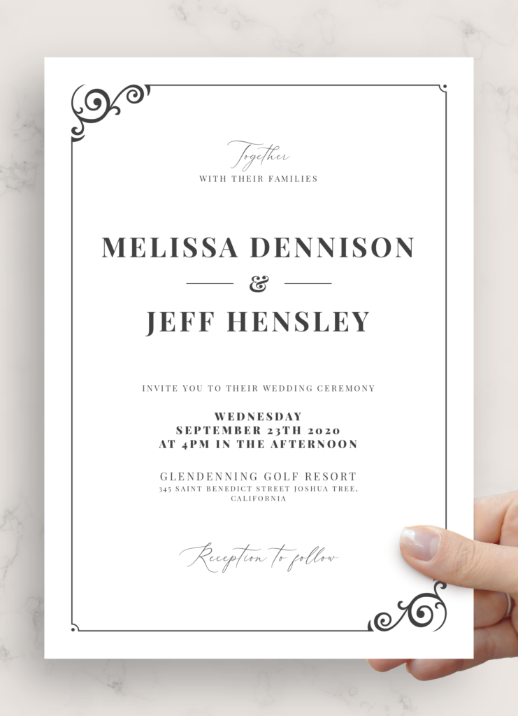 Download Printable Simple Vintage Wedding Invitation PDF