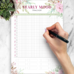 Download Printable Yearly Mood Tracker Template Floral PDF