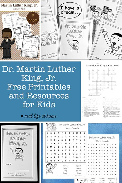 Dr Martin Luther King Jr Printables Worksheets And Resources For