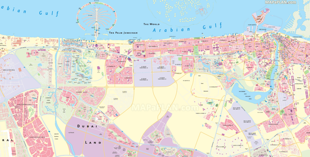 Dubai Maps Top Tourist Attractions Free Printable City Street Map 