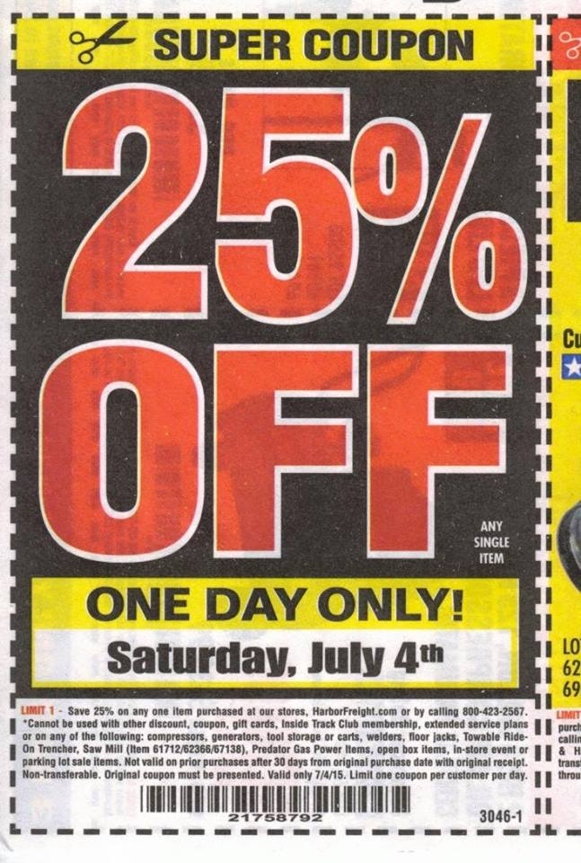 Dynamic Harbor Freight 25 Off Printable Coupon 2020 Russell Website