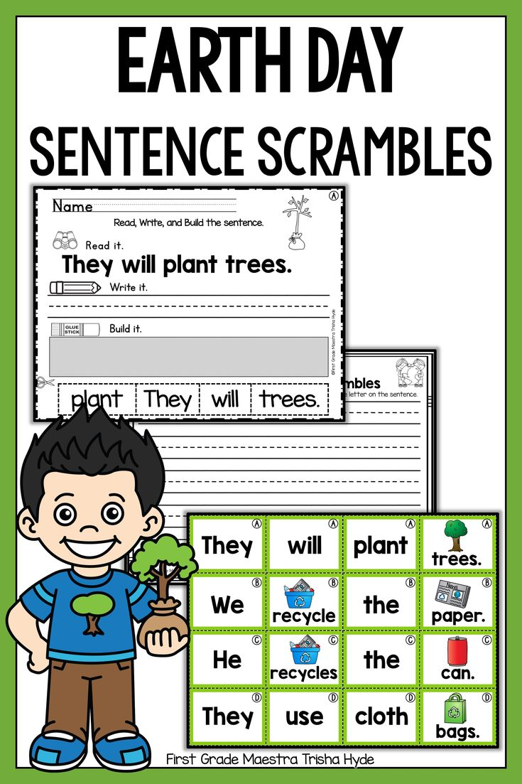 Earth Day Sentence Building Sentence Building Sentence Scramble 