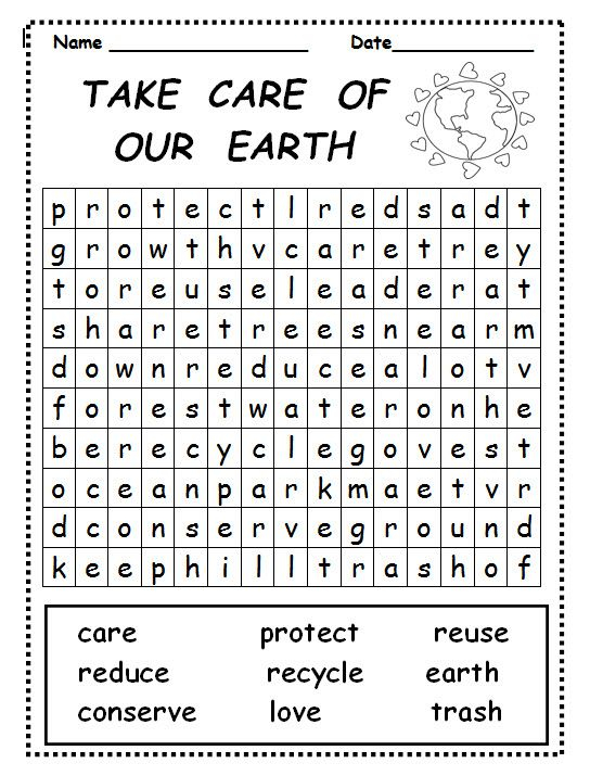 Earth Day Word Search Best Coloring Pages For Kids