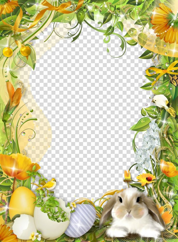 Easter Bunny Picture Frame Photography Frame Template Design Pattern 