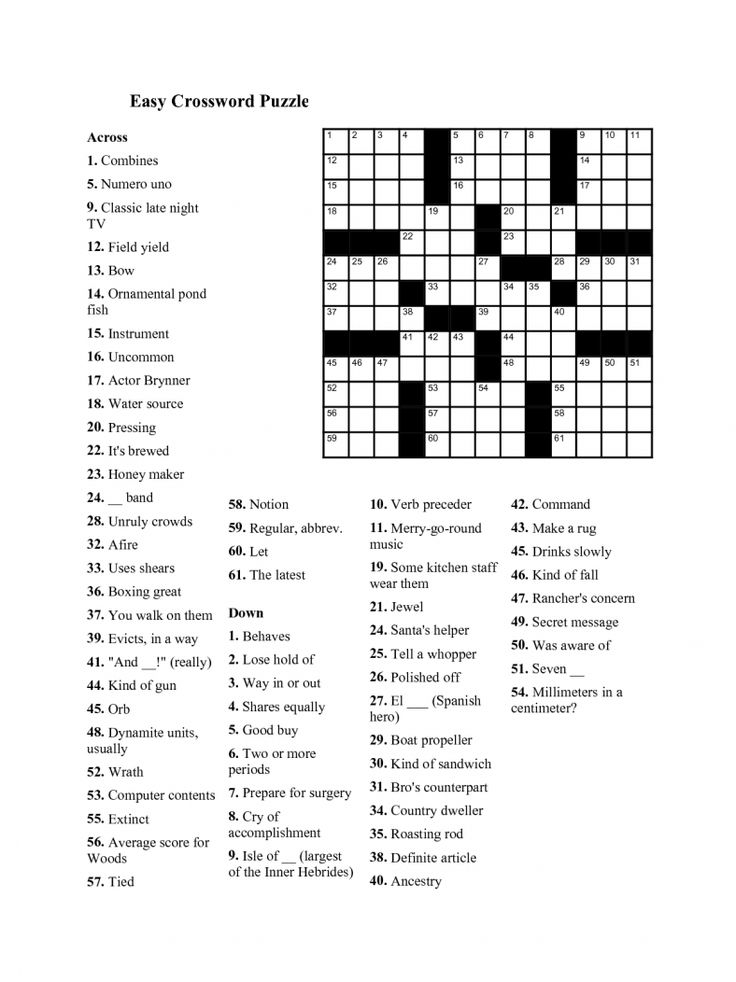 New York Crossword Puzzle Printable FreePrintable me