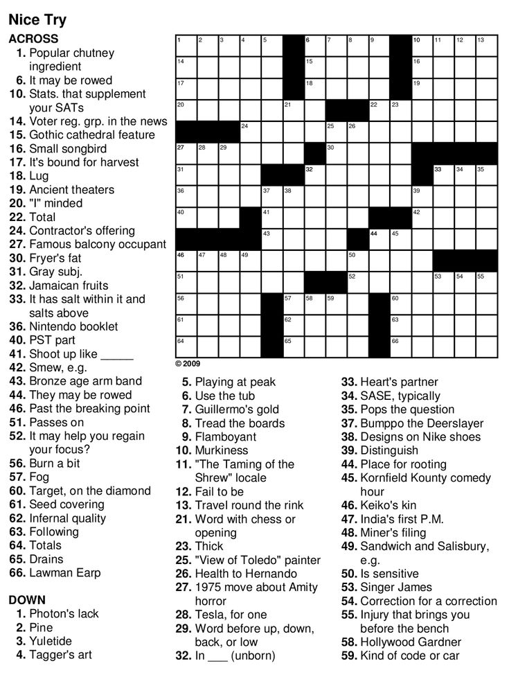 Easy Crossword Puzzles Printable For Seniors - FreePrintable.me