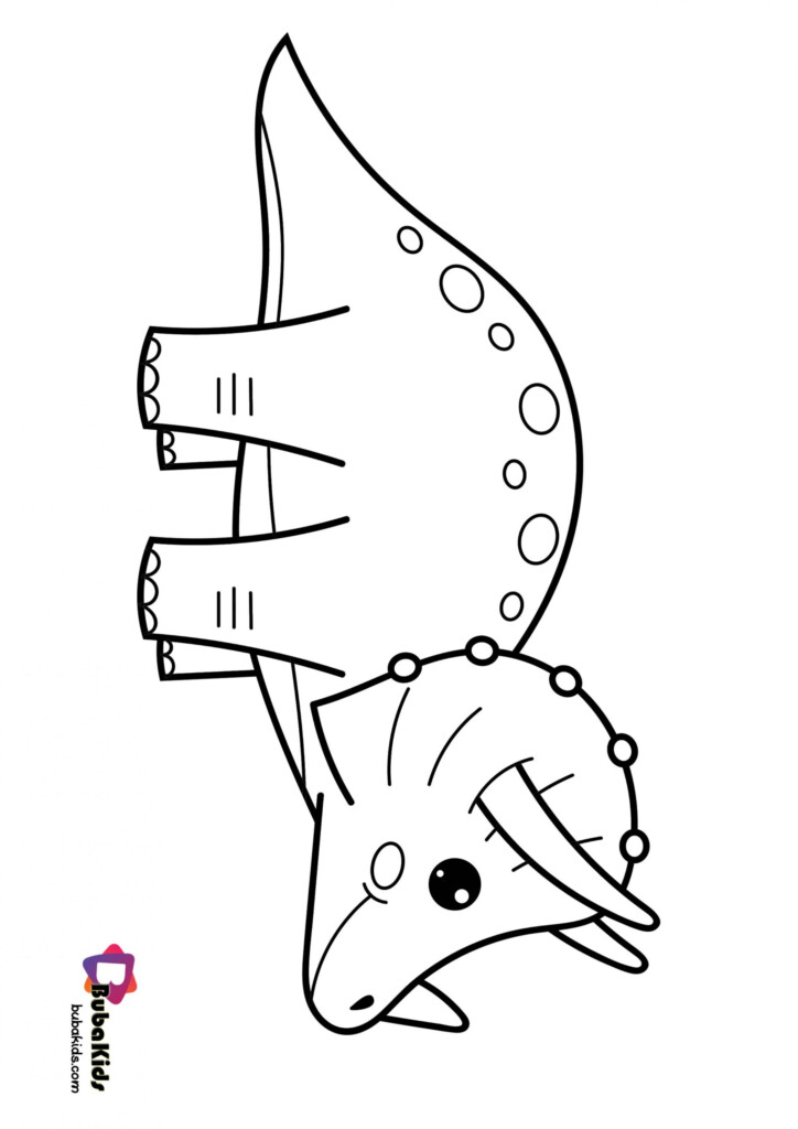 Easy Dinosaurs Triceratops Coloring Page For Kids BubaKids