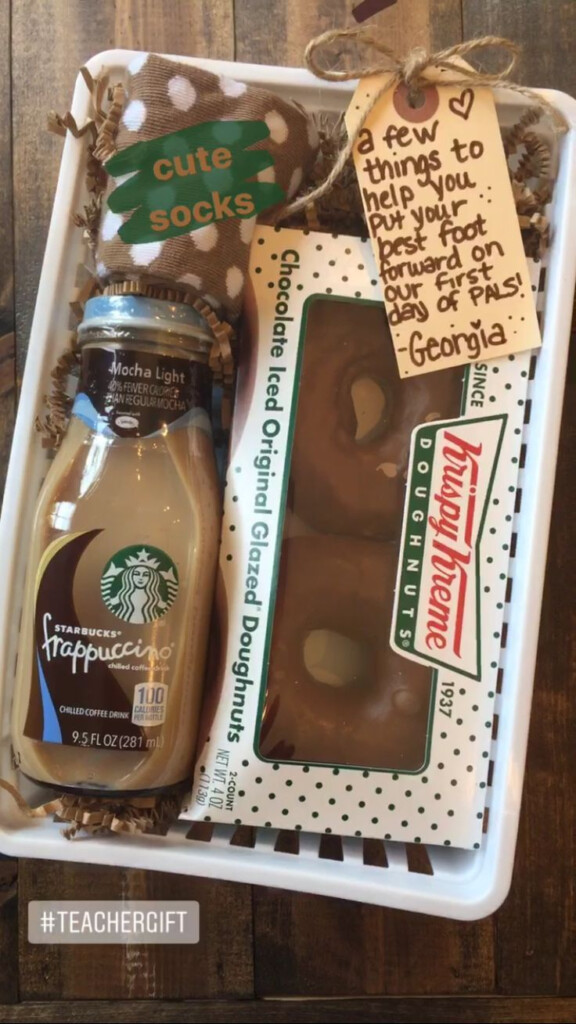 Easy First Day Of School Teacher Gift Starbucks Krispy Kreme 