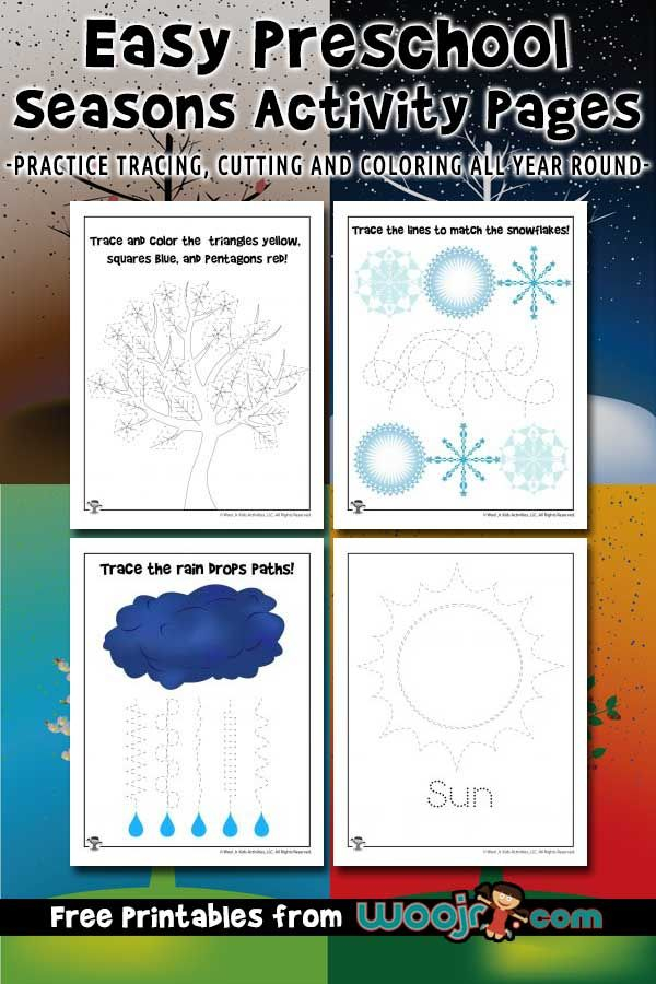 Easy Preschool Seasons Activity Pages Seasons Activities Seasons 