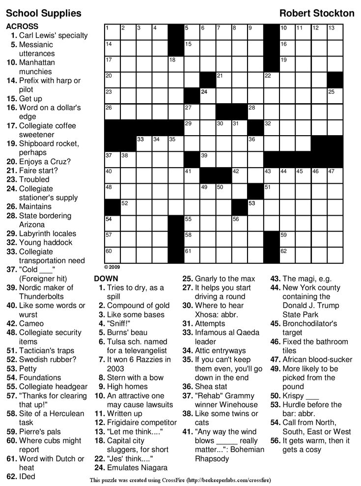 Easy Printable Crossword Puzzles Free Printable Crossword Puzzles