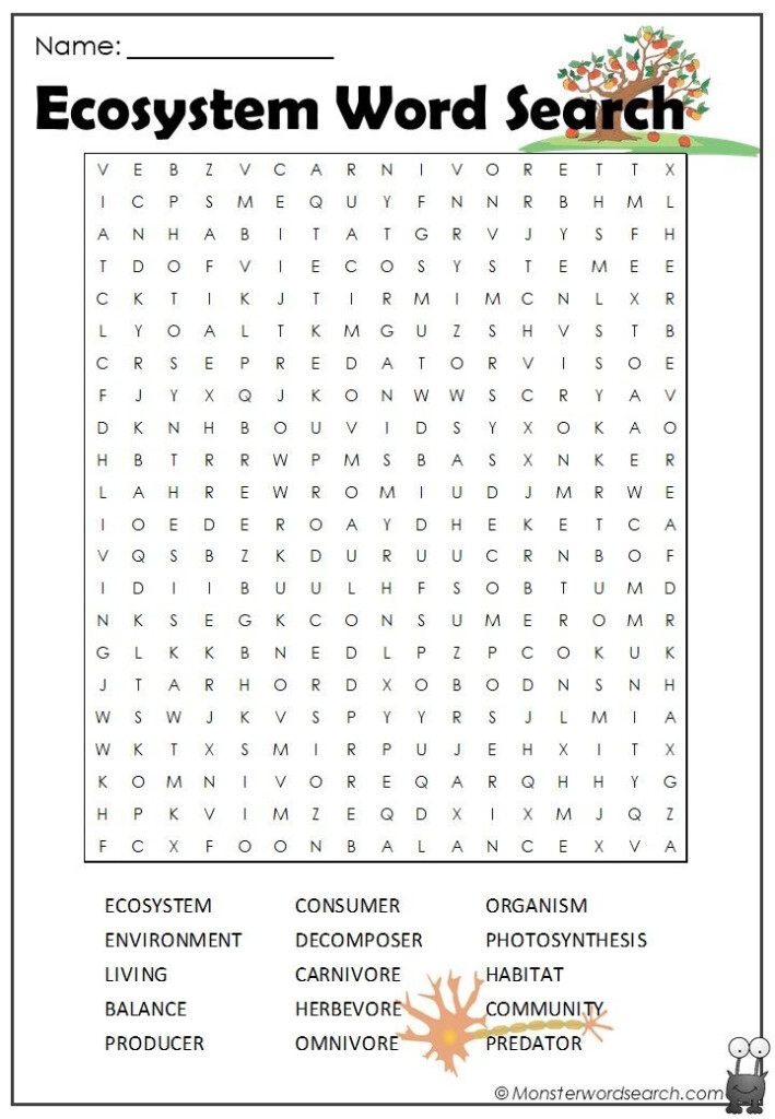 Ecosystem Word Search Word Puzzles For Kids Worksheets For Kids 