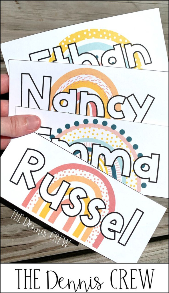 Editable Boho Rainbow Name Tags In 2021 Boho Rainbow Boho Rainbow 