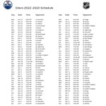 Edmonton Oilers 2022 23 Season Schedule