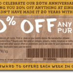 Einstein Bagels Coupon October 2015 20 Off Einstein Bagels