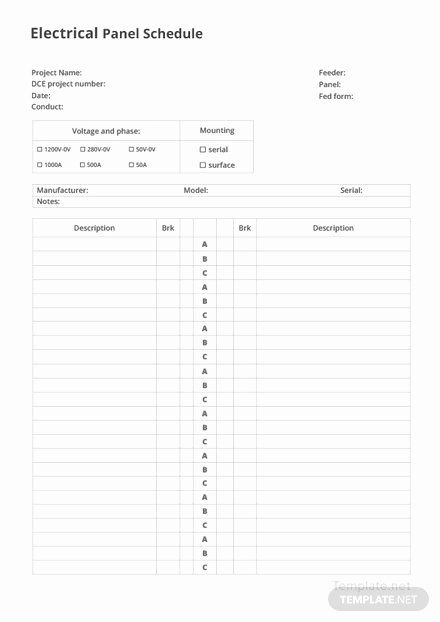 Electrical Panel Schedule Excel Template Awesome Electrical Preventive 