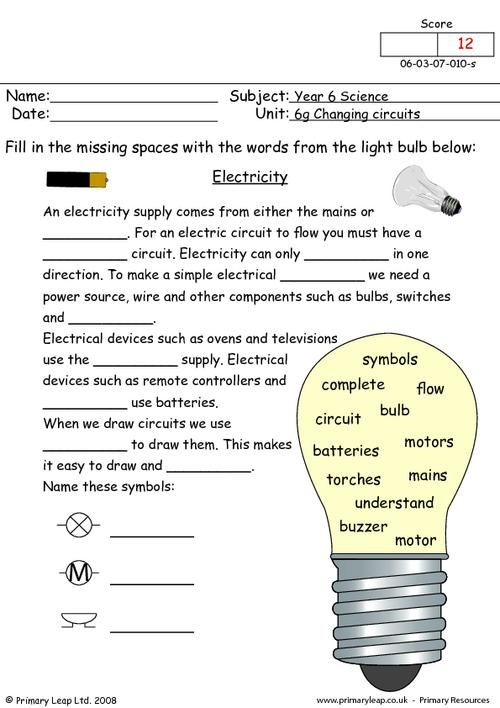 Electricity Questions Free Worksheets Samples