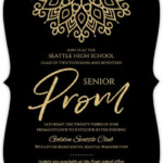 Elegant Faux Gold Glitter Senior Prom Invitation Prom Invitations