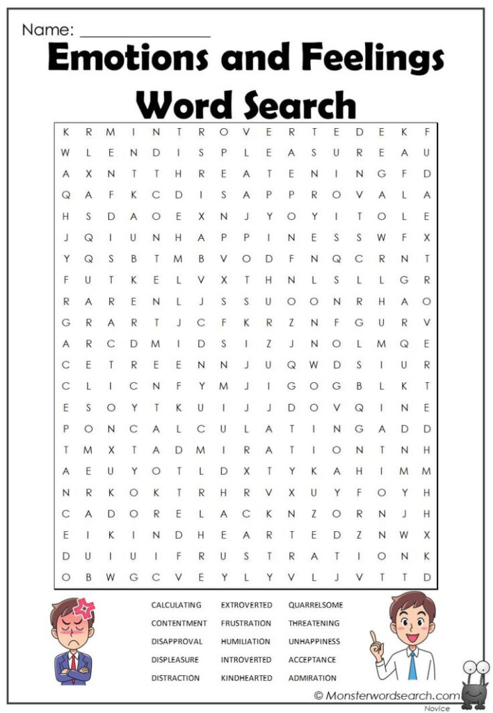 Emotions And Feelings Word Search Feelings Words Social Emotional 