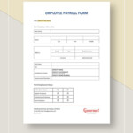 Employee Payroll Form Template Google Docs Word Apple Pages