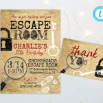 Escape Room Birthday Invite Escape Room Party Invitation Mystery