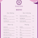 Eye Catching Salon Menu 20 Free Templates In PSD AI Free