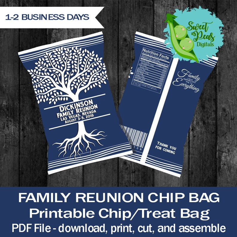 Family Reunion Printable Chip Bag Etsy