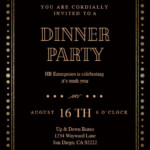Fancy Night Dinner Party Invitation Template Greetings Island