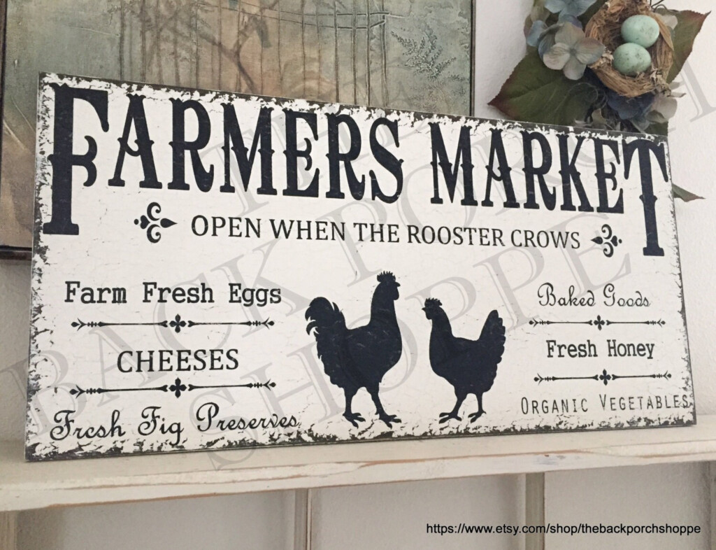 FARMERS MARKET SIGNS Kitchen Signs Chicken And Rooster