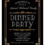 Faux Gold Art Deco Dinner Party Invitation Dinner Party Invitations