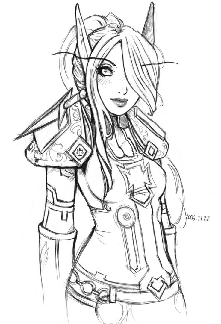 Female Elf Coloring Pages NEO Coloring