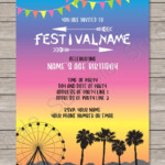 Festival Party Invitations Template Bright Colors Coachella