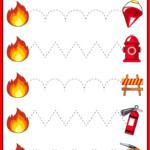 Fire Safety Themed Tracing Worksheets For Pre K And Kindergarten Kids 2