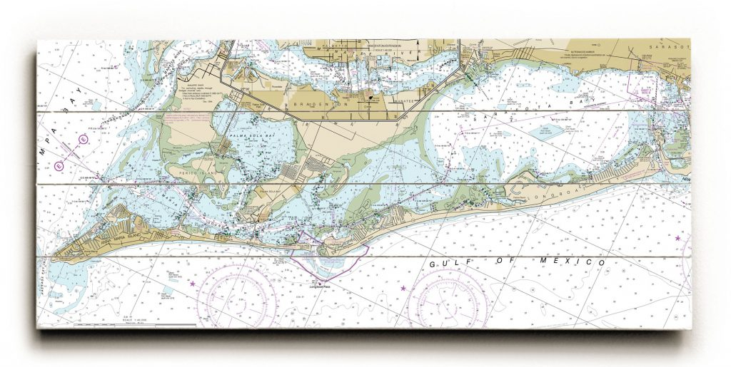 Fl Anna Maria Island Longboat Key Fl Nautical Chart Sign Florida