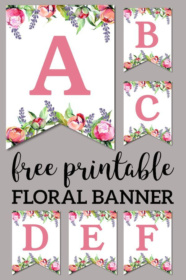 Floral Free Printable Alphabet Letters Banner Paper Trail Design 