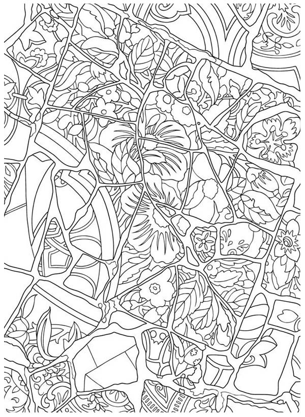 Floral Mosaic Coloring Page Download Print Online Coloring Pages 