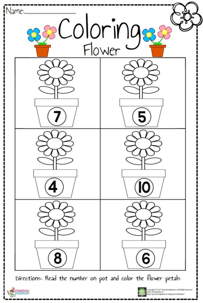 Flower Count Worksheet Preschool Worksheets Preschool Math 