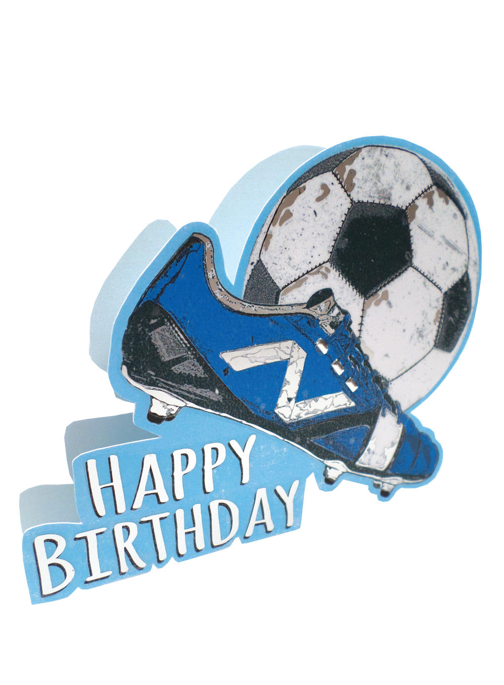 Football Happy Birthday 3D Paper Dazzle Birthday Greeting Card Cards