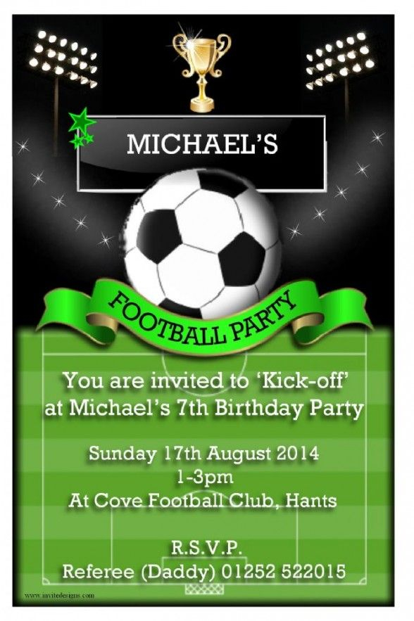 Football Party Invitations Cards Invitation Card Football 