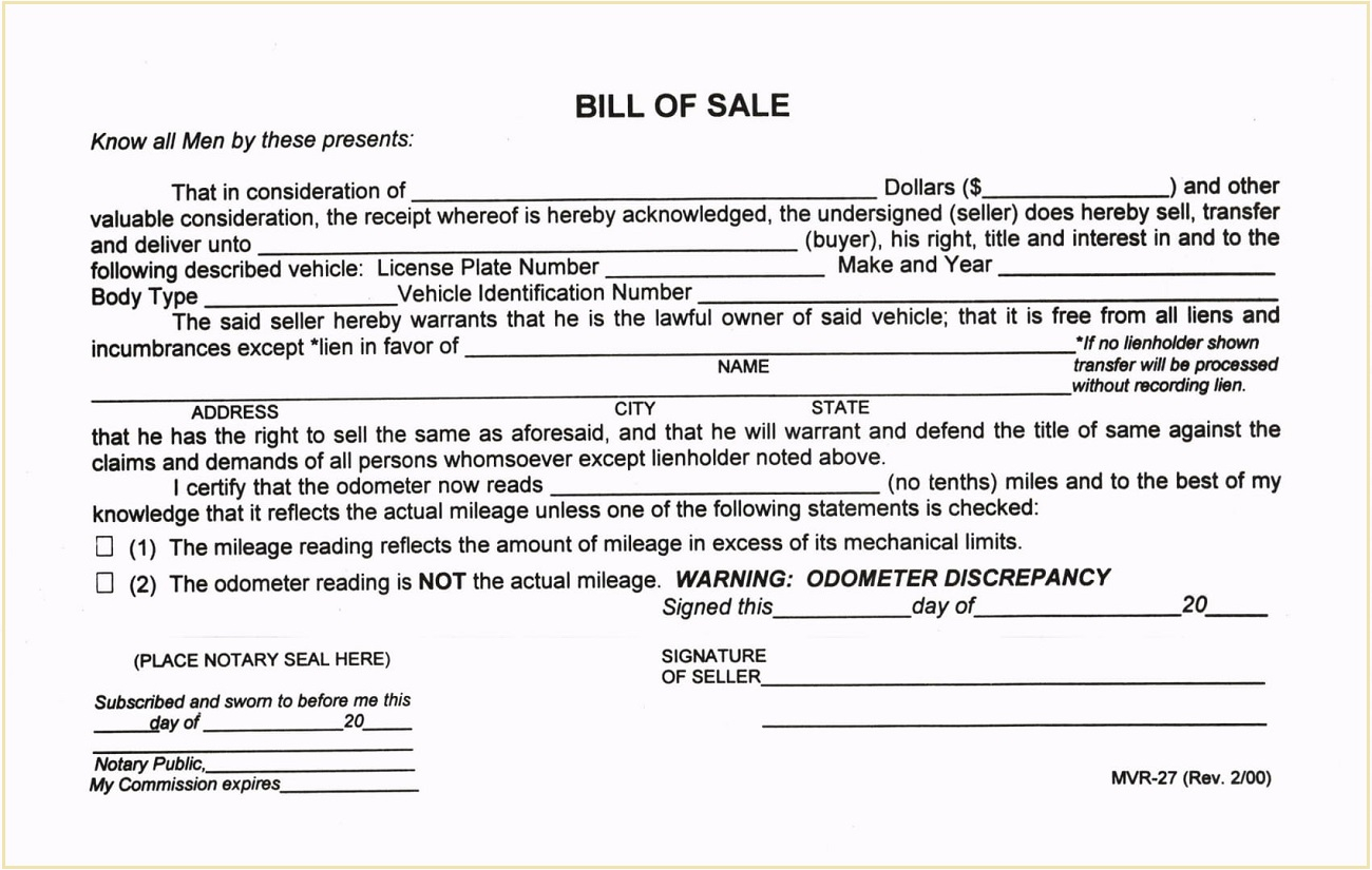 Form Cslvmr 40 Hawaii Motor Vehicle Bill Of Sale Geneevarojr Freeprintableme 2554