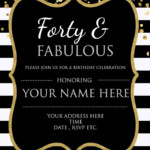 Forty Fabulous 40th Birthday Invitation Template PSD Editable