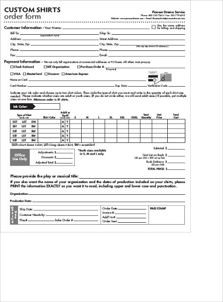 FREE 12 T Shirt Order Form Samples In MS Word PDF