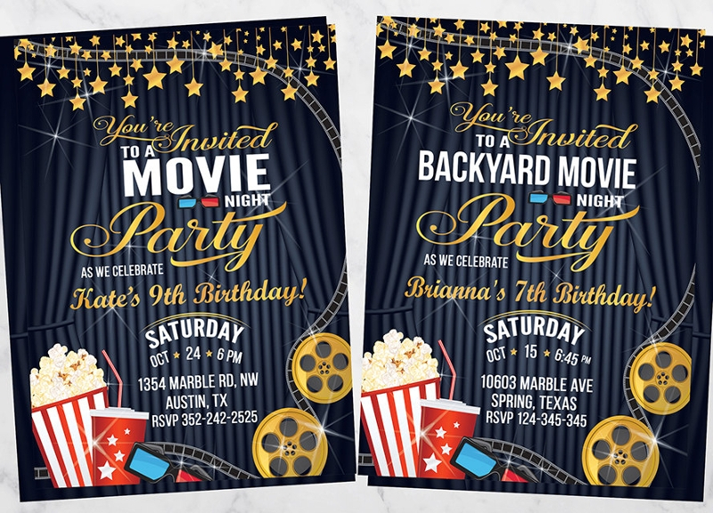FREE 15 Movie Night Invitation Designs Examples In PSD AI EPS 