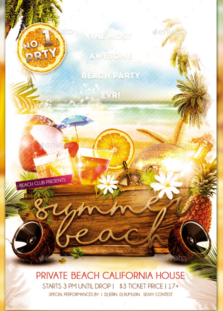 FREE 17 Beach Party Invitation Designs Examples In Publisher Word 