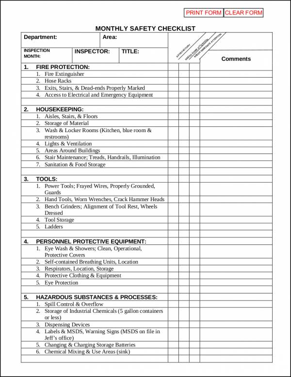 FREE 20 Monthly Checklist Samples Templates In Excel MS Word PDF 