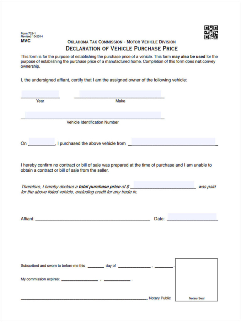 FREE 7 Vehicle Bill Of Sale Forms In PDF Ms Word