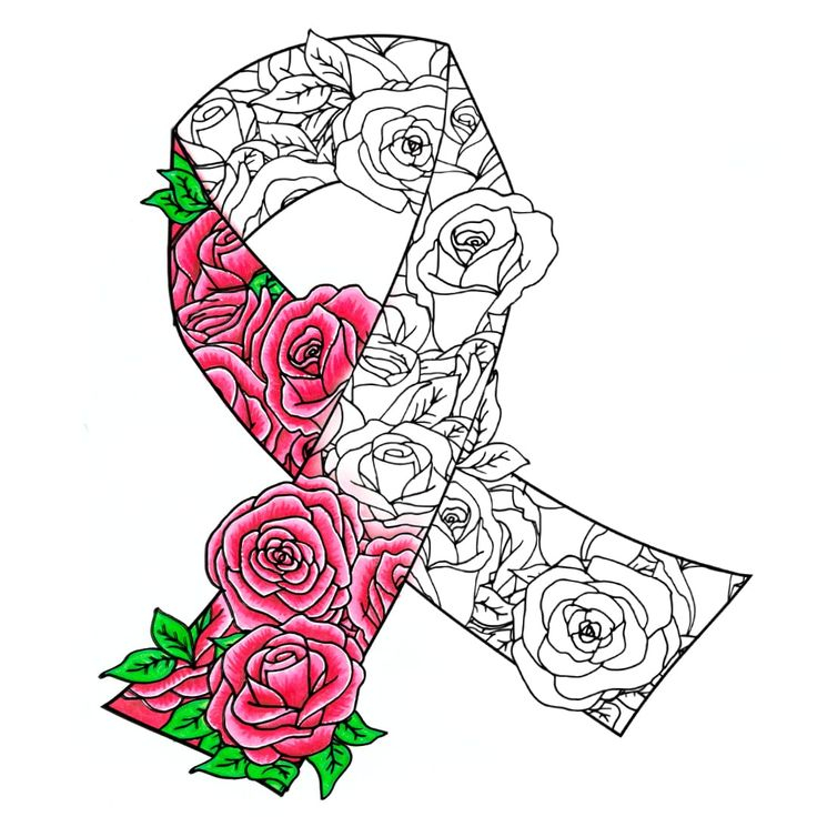 Free Awareness Ribbon Coloring Page Coloring For Cancer Awareness