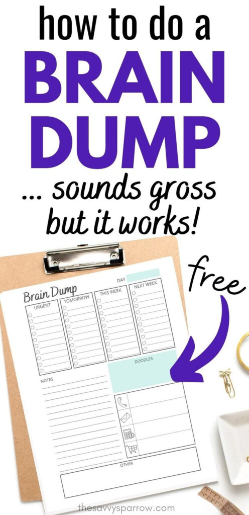 Free Brain Dump Template To Get Organized Brain Dump Brain Dump 