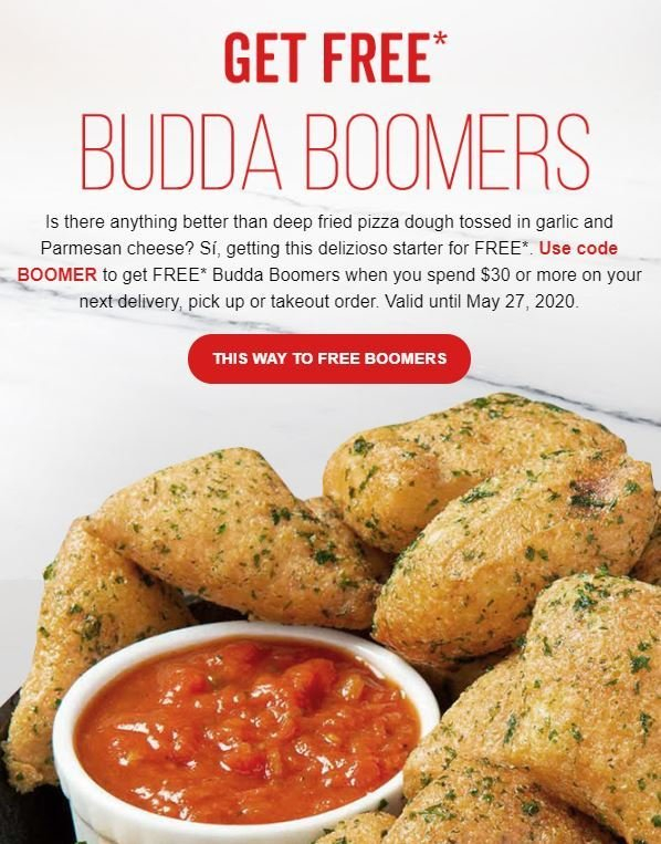 FREE Budda Boomers With 30 Purchase Online At East Side Mario s Los 