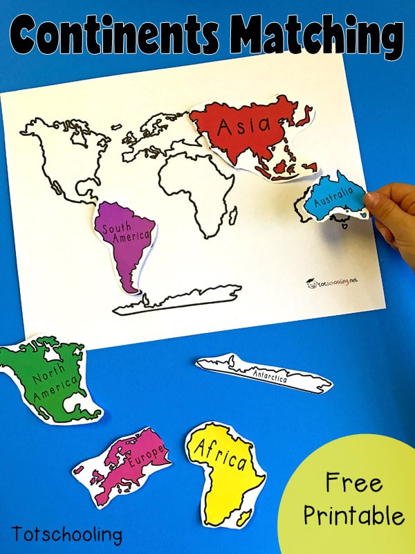 Free Continents Matching Printable Free Homeschool Deals